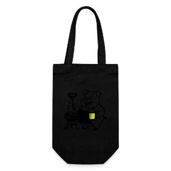 Pork Grilling Beer - Gift Bag for Bottles - black - Front