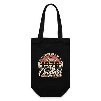 1976 Jahrgang Vintage Retro Geburtstag Geschenk - Geschenkbeutel für Flaschen - Schwarz - Vorne