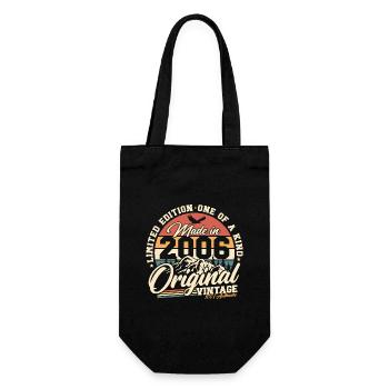 2006 Jahrgang Vintage Retro Geburtstag Geschenk - Geschenkbeutel für Flaschen - Schwarz - Vorne
