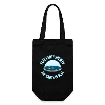Flat Earth Society | The earth is flat - Geschenkbeutel für Flaschen - Schwarz - Vorne