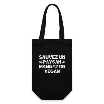 Nutrition, Sauvez Un Paysan Manger Un Vegan Santé - Sac à bouteille - noir - Devant