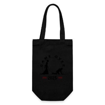 Game Over 2025 Hochzeit - Geschenkbeutel für Flaschen - Schwarz - Vorne
