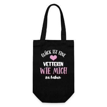 Vetterin Cousine Vetterinnen - Geschenkbeutel für Flaschen - Schwarz - Vorne