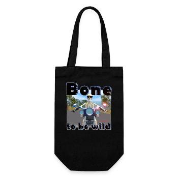 Skeleton on a motorcycle - Bone to be wild - Gift Bag for Bottles - black - Front