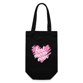 Best Mom Ever Heart - Gift Bag for Bottles - black - Front