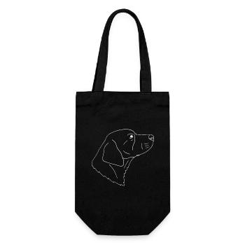 Golden Retriever - Geschenkbeutel für Flaschen - Schwarz - Vorne