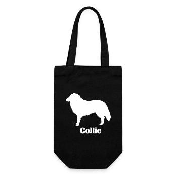 Collie Silhouette - Geschenkbeutel für Flaschen - Schwarz - Vorne