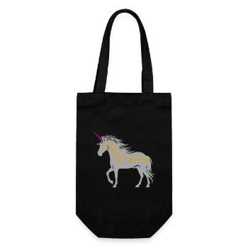 Unicorn with stars | Colors changeable - Gift Bag for Bottles - black - Front