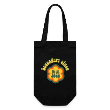 Legendary since April 1973 Geburtstag Retro - Geschenkbeutel für Flaschen - Schwarz - Vorne