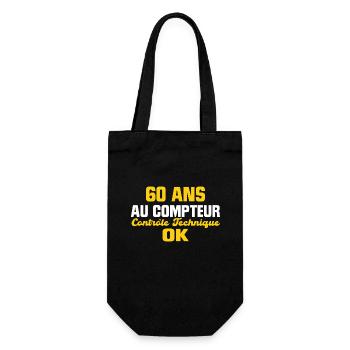 60 Ans Au Compteur Humour 60eme Anniversaire Fête - Sac à bouteille - noir - Devant