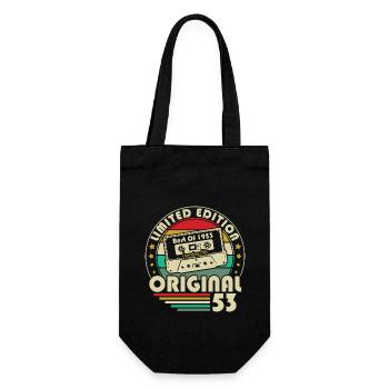 Born 1953 Vintage Birthday Retro Original Gift - Gift Bag for Bottles - black - Front