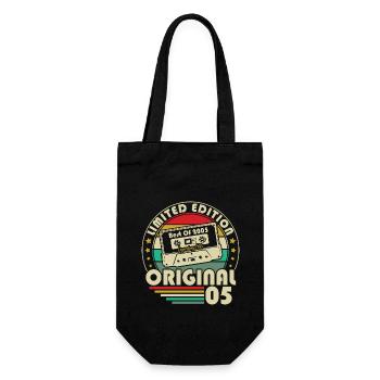 Jahrgang 2005 Vintage Geburtstag Retro Original Geschenk - Geschenkbeutel für Flaschen - Schwarz - Vorne