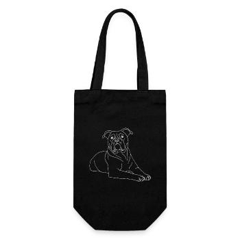 Old English Bulldog - Geschenkbeutel für Flaschen - Schwarz - Vorne