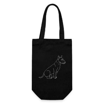 Bullterrier - Geschenkbeutel für Flaschen - Schwarz - Vorne