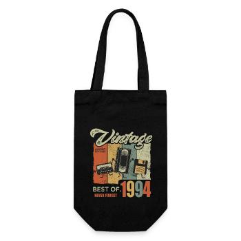 1994 Geschenk 1994 Vintage Retro Jubiläum Geschenk - Geschenkbeutel für Flaschen - Schwarz - Vorne