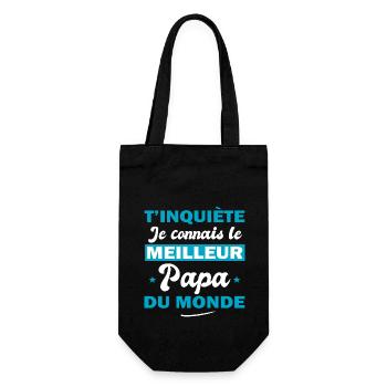 je connais le meilleur papa du monde - Sac à bouteille - noir - Devant