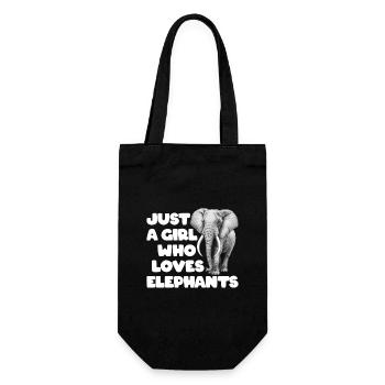 Just a girl who loves elephants - Geschenkbeutel für Flaschen - Schwarz - Vorne