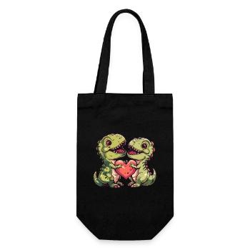 Dinosaur Love Couple - Gift Bag for Bottles - black - Front