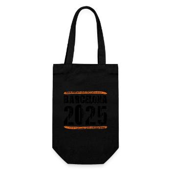 Barcelona 2025 Spruch - Geschenkbeutel für Flaschen - Schwarz - Vorne