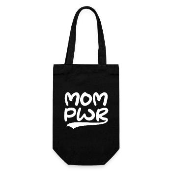 Mom Pwr - Mom Power Mother's Day Gift - Gift Bag for Bottles - black - Front