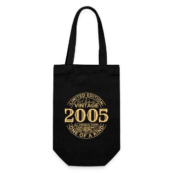 Vintage 2005 Retro Birthday Gift 2005 - Gift Bag for Bottles - black - Front