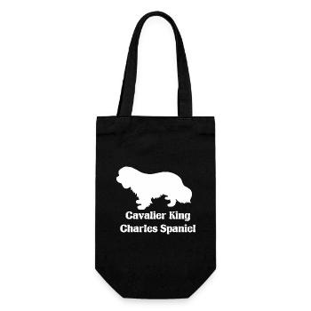 Cavalier King Charles Spaniel Silhouette - Geschenkbeutel für Flaschen - Schwarz - Vorne