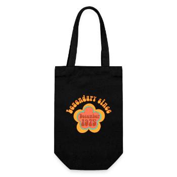 Legendär seit Dezember 1975 Geburtstag Retro - Geschenkbeutel für Flaschen - Schwarz - Vorne