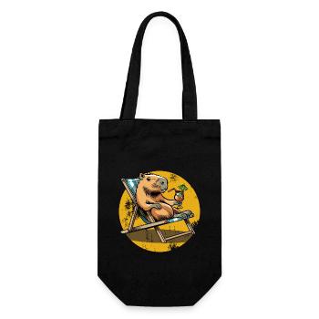 Capybara - Holiday - Cocktail - Chilling - Gift Bag for Bottles - black - Front