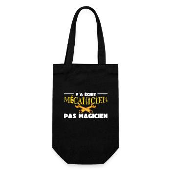 Y'a Ecrit Mechaniker nicht Magier Mechaniker Humor - Geschenkbeutel für Flaschen - Schwarz - Vorne