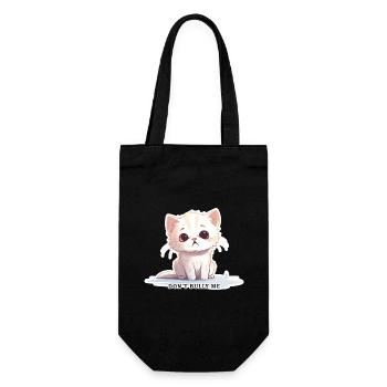Don't Bully Me – Cute Cat with Message - Gift Bag for Bottles - black - Front