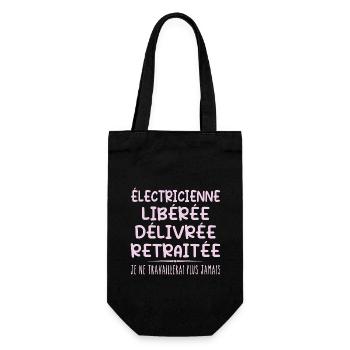 Électricienne célèbre sa retraite avec humour - Sac à bouteille - noir - Devant