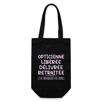 Optician celebrates her retirement with humor gift - Gift Bag for Bottles - black - Front