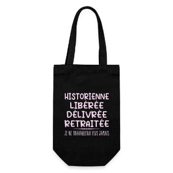Historienne célèbre sa retraite avec humour cadeau - Sac à bouteille - noir - Devant