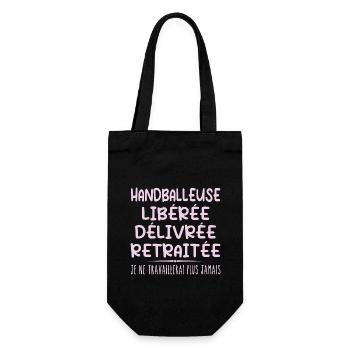 Handballerin feiert ihren Rücktritt mit Humor cadea - Geschenkbeutel für Flaschen - Schwarz - Vorne