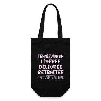Tenniswoman celebrates her retirement with humor gift - Gift Bag for Bottles - black - Front