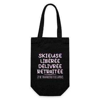 Skier celebrates her retirement with humor gift - Gift Bag for Bottles - black - Front