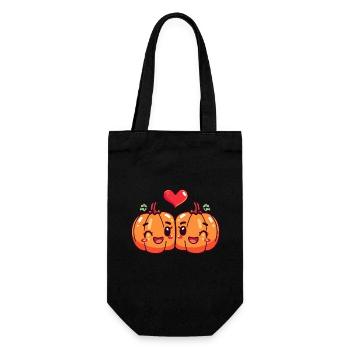 Pumpkin Couple Love Heart Valentine's Day - Gift Bag for Bottles - black - Front