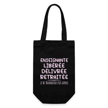 Enseignante célèbre sa retraite avec humour cadeau - Sac à bouteille - noir - Devant