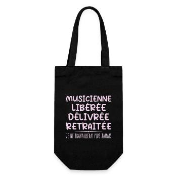 Musicienne célèbre sa retraite avec humour cadeau - Sac à bouteille - noir - Devant