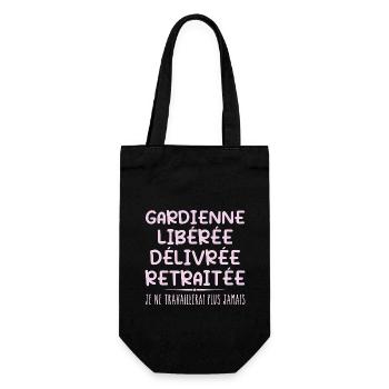 Babysitter celebrates her retirement with humor gift - Gift Bag for Bottles - black - Front