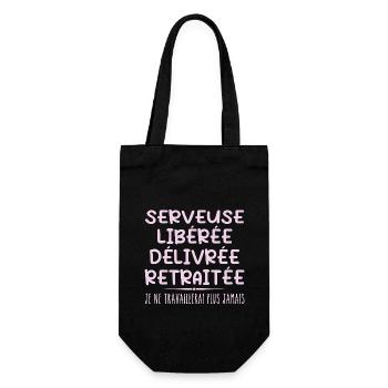 Serveuse célèbre sa retraite avec humour cadeau - Sac à bouteille - noir - Devant