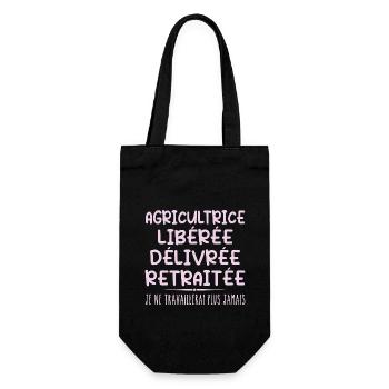 Farmer celebrates her retirement with humour - Gift Bag for Bottles - black - Front