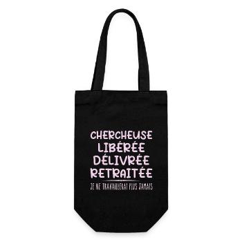 Chercheuse célèbre sa retraite avec humour cadeau - Sac à bouteille - noir - Devant