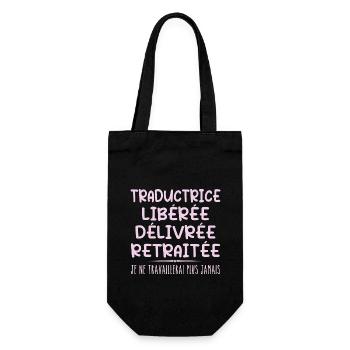Traductrice célèbre sa retraite avec humour cadeau - Sac à bouteille - noir - Devant