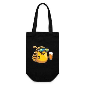 Schnecke Apres Ski Bier Comic - Geschenkbeutel für Flaschen - Schwarz - Vorne
