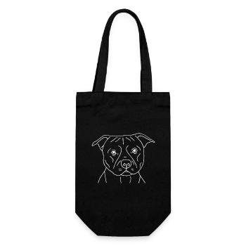 Staffordshire Bullterrier - Geschenkbeutel für Flaschen - Schwarz - Vorne