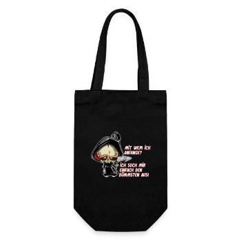 Reaper Dumm Sensenmann Schnitter Sense Tod Sprüche - Geschenkbeutel für Flaschen - Schwarz - Vorne