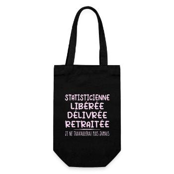 Statisticienne célèbre sa retraite avec humour - Sac à bouteille - noir - Devant