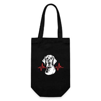 Great Dane heartbeat - Gift Bag for Bottles - black - Front