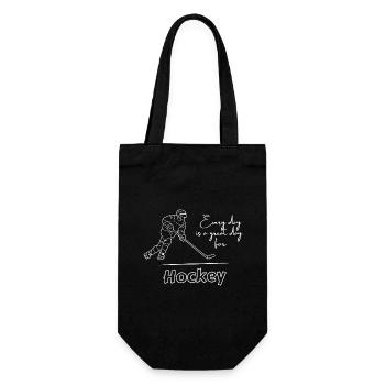 Every day is a great day for ice hockey - Gift Bag for Bottles - black - Front